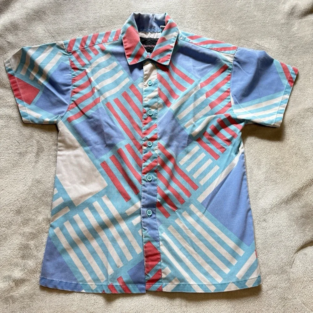 1990 Dune Road  Cotton Size S Boys Or Girls Geometric Vintage Button Up‎ Kids